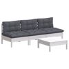vidaXL 4 Piece Garden Lounge Set with Anthracite Cushions Pinewood