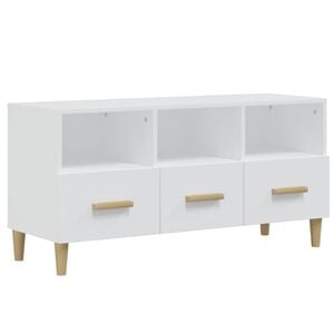 vidaXL TV Cabinet High Gloss White 102x36x50 cm Engineered Wood