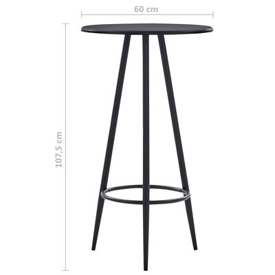 vidaXL Bar Table Black 60x107.5 cm MDF