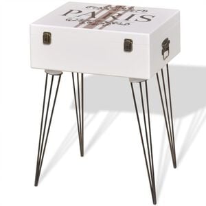 vidaXL Bedside Cabinet | White | MDF, Steel | 40x30x57 cm | Bedside Cabinet
