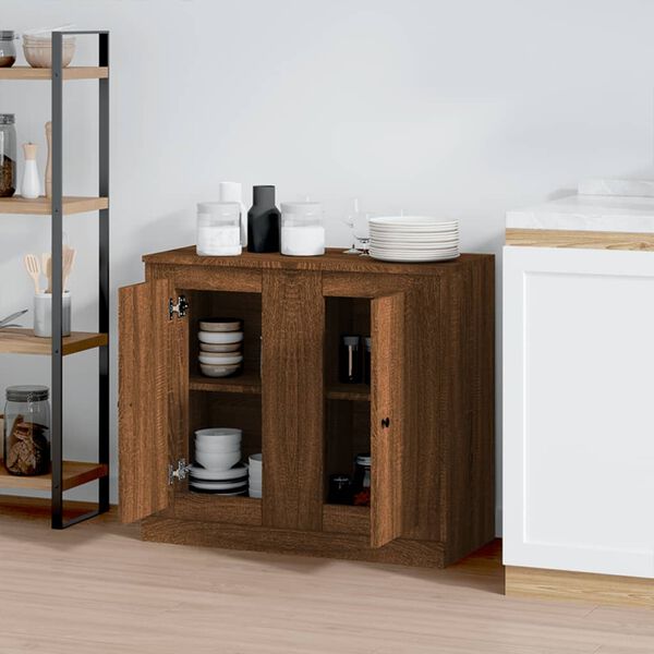 vidaXL Sideboards 2 pcs Brown Oak 37.5x35.5x67.5 cm Engineered Wood