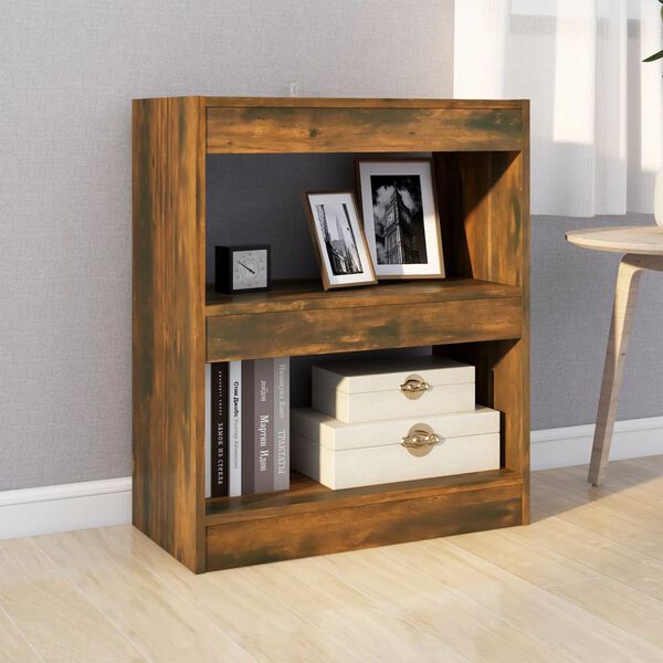 vidaXL Book Cabinet/Room Divider Smoked Oak 60x30x72 cm