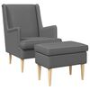vidaXL Armchair with Foot Stool 2 pcs Dark Grey Fabric