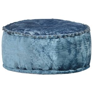 vidaXL Round Pouffe Velvet 40x20 cm Blue