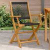 vidaXL Garden Chairs 2 pcs Black Solid Wood Acacia and Polypropylene