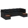 vidaXL Garden Sofa Set with Cushion 7 pcs Black Poly Rattan