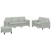 vidaXL 3 Piece Sofa Set with Pillows Light Grey Velvet