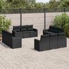 vidaXL 12 Piece Garden Sofa Set with Cushions Black Poly Rattan