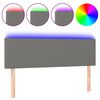 vidaXL LED Headboard Dark Grey 144 cm Fabric