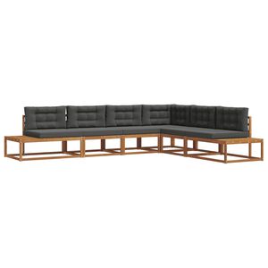 vidaXL Outdoor Sofa Set 6 pcs Natural and Anthracite