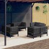 vidaXL 8 Piece Garden Lounge Set with Anthracite Cushions Pinewood
