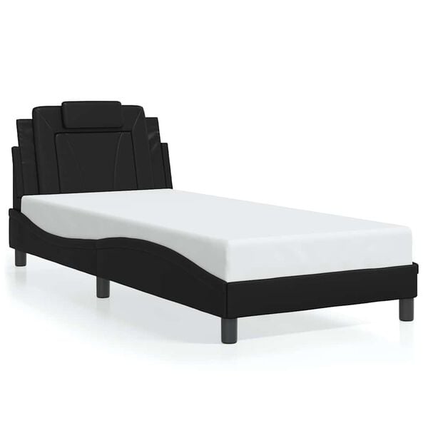 vidaXL Bed Frame "Viana" without Mattress Black 90x190 cm Faux Leather