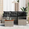 vidaXL Garden Sofa Set with Storage 5 pcs Grey Poly Rattan