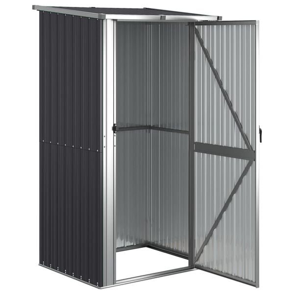 vidaXL Garden Shed Anthracite 118.5x97x209.5 cm Galvanised Steel