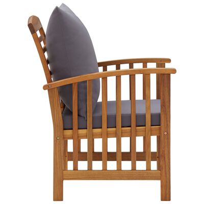 vidaXL 4 Piece Garden Lounge Set with Cushions Solid Acacia Wood (310258+310264)