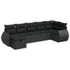 vidaXL 7 Piece Garden Sofa Set with Cushions Black Poly Rattan