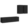 vidaXL TV Cabinet Set | Set of 4 | Black | Engineered wood | Medium
