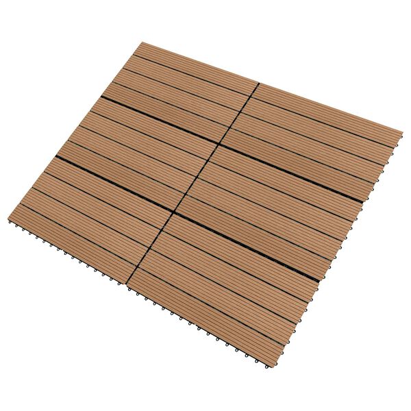 vidaXL Decking Tile 6 pcs Brown 60 x 30 cm WPC