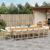 vidaXL 17 Piece Garden Dining Set with Cushions Beige Poly Rattan