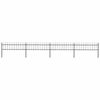 vidaXL Garden Fence with Spear Top Steel 714.5x60 cm Black