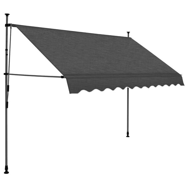 vidaXL Manual Retractable Awning with LED 250 cm Anthracite