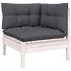vidaXL 14 Piece Garden Lounge Set with Cushions White Solid Pinewood