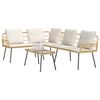vidaXL Garden Sofa Set 2 pcs Natural Poly Rattan