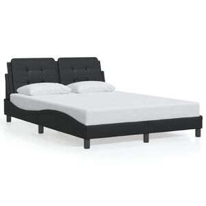 vidaXL Bed Frame without Mattress "Zadar" Black 137x190 cm Double Fabric