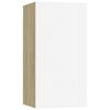 vidaXL TV Cabinets 2 pcs White and Sonoma Oak 30.5x30x60 cm Engineered Wood