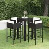 vidaXL 5 Piece Garden Bar Set with Cushions Poly Rattan Black
