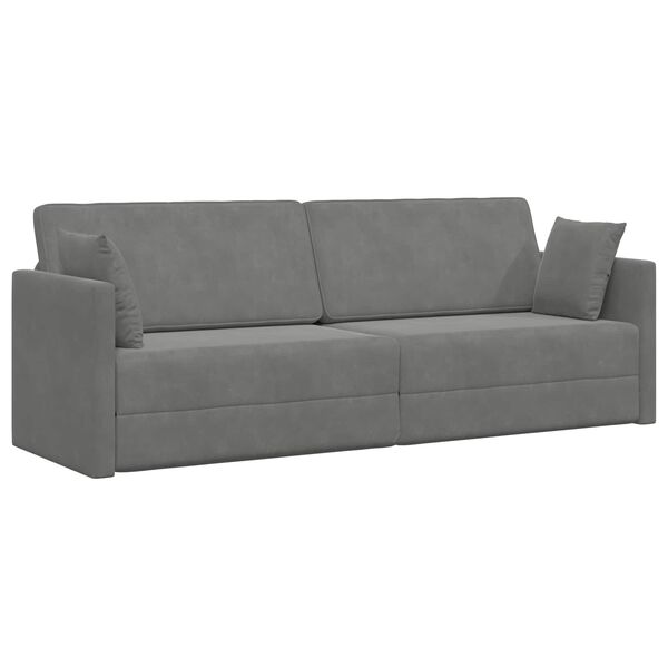 vidaXL Floor Sofa Bed 200cm Dark Grey Velvet