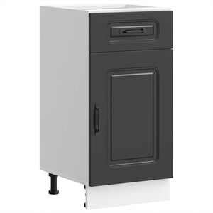 vidaXL Kitchen Base Cabinet "Kalmar" Black Engineered Wood