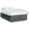 vidaXL Bed Frame without Mattress Dark Grey Double Fabric