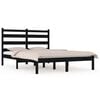 vidaXL Bed Frame without Mattress Black Solid Wood Pine King Size