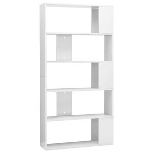 vidaXL Book Cabinet | High gloss white | Engineered wood | 80cm x 24cm x 159cm