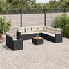vidaXL 10 Piece Garden Sofa Set with Cushions Black Poly Rattan