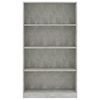 vidaXL 4-Tier Book Cabinet Concrete Grey 80x24x142 cm Engineered Wood