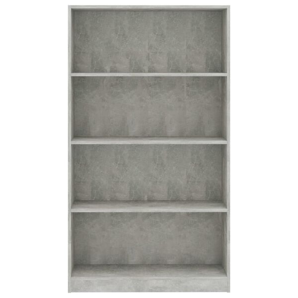 vidaXL 4-Tier Book Cabinet Concrete Grey 80x24x142 cm Engineered Wood