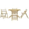 vidaXL 5 Piece Folding Bistro set with Cream White Cushions Bamboo