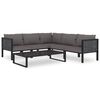 vidaXL Sectional Sofa with Cushion Poly Rattan Anthracite