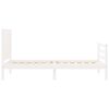 vidaXL Bed Frame without Mattress White Single Solid Wood