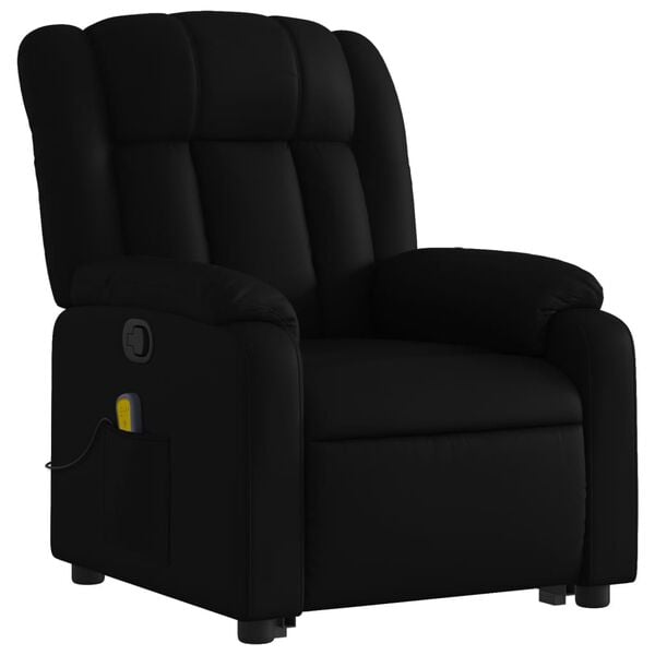 vidaXL Electric Massage Recliner Chair Black Faux Leather
