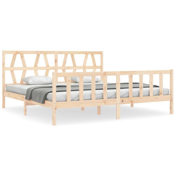 vidaXL Bed Frame without Mattress Super King Size Solid Wood Pine