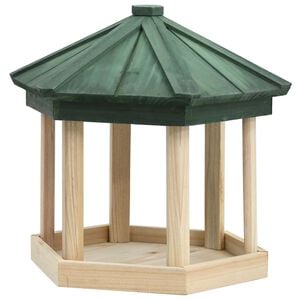 vidaXL Bird Feeder | Natural Wood | Solid firwood | 33 x 30 cm | Durable