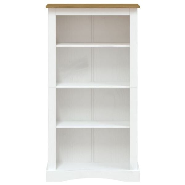 vidaXL 4-Tier Bookcase Mexican Pine Corona Range White 80x29x150 cm