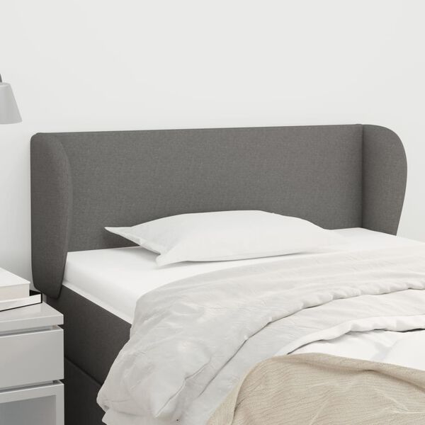 vidaXL Headboard with Ears Dark Grey 103 cm Fabric