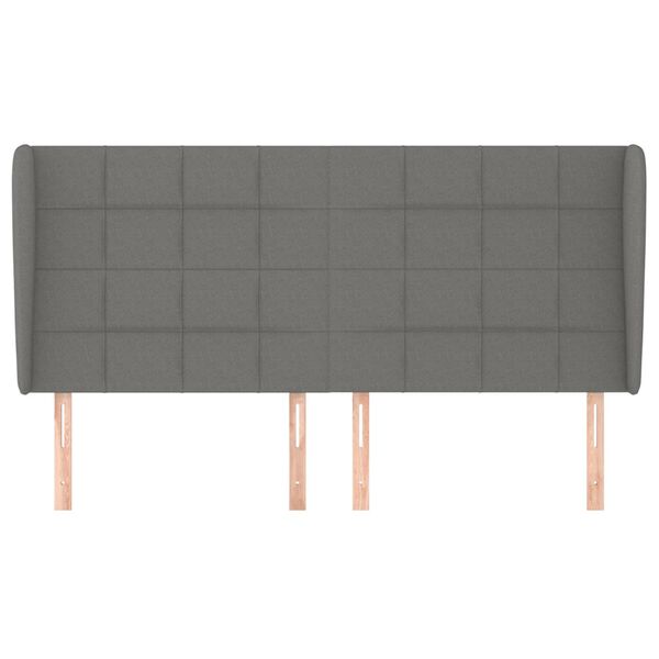 vidaXL Headboard with Ears Dark Grey 163x23x118/128 cm Fabric