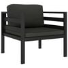 vidaXL Single Sofas 2 pcs with Cushions Aluminium Anthracite