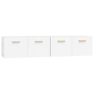 vidaXL Wall Cabinets 2 pcs High Gloss White 80x35x36.5 cm Engineered Wood
