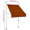 vidaXL Manual Retractable Awning 100 cm Orange and Brown
